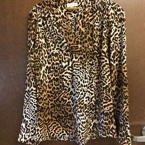 Calvin Klein Leopard Print Blouse